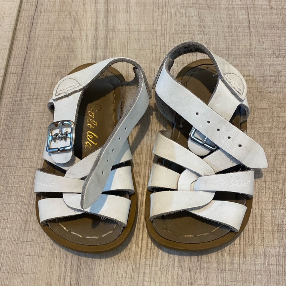 White Toddler Saltwater Sandals
